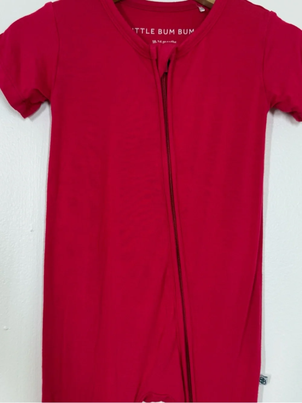 Little Bum Bums Bums & Roses Bamboo Pink Short Sleeve Zip Romper